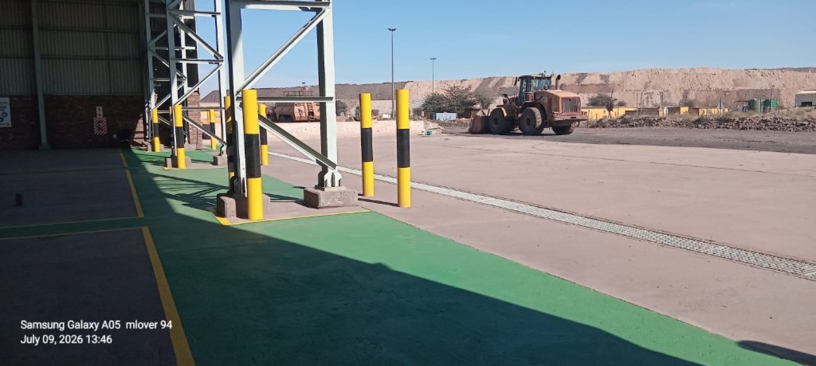 Industrial logistics hub with safety zones